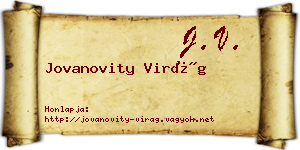 Jovanovity Virág névjegykártya