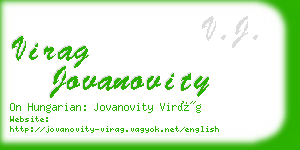 virag jovanovity business card